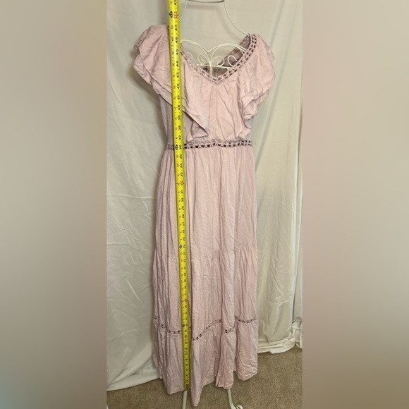 SIMPLEE Ruffle Maxi Dress - Pale Pink - Size Medium - NWT! - Picture 4 of 6